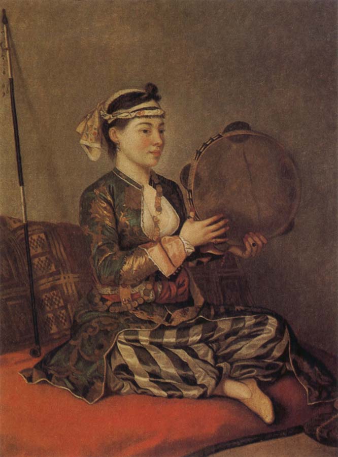 Jean-Etienne Liotard Turkish Woman with a Tambourine